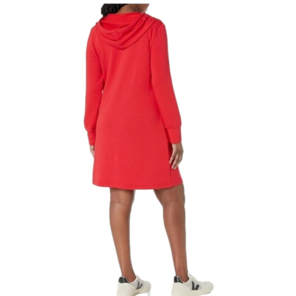 Calvin Klein Red and Gold Logo Studded Long Sleeves Hooded Dress Plus Size 3X - Picture 2 of 13